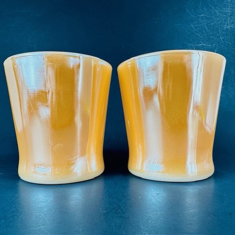 Anchor Hocking Fire King 2 Peach/Orange Lustre Mug/Cup D Handle Iridescent VTG - Picture 5 of 16